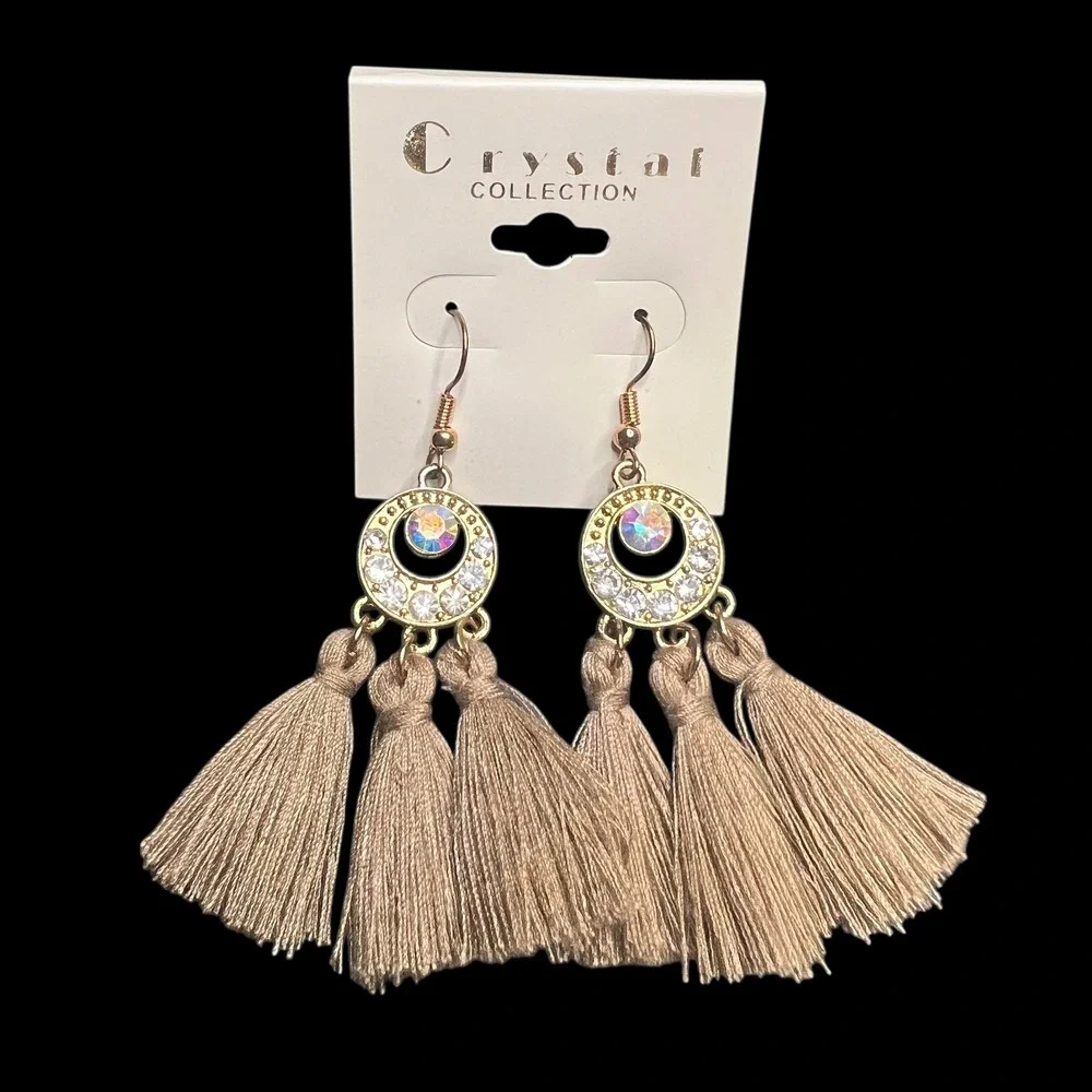 Set of 3‎ XOXO Hair Pins Cross Dangle Earrings Tassel Earrings Boho Statement